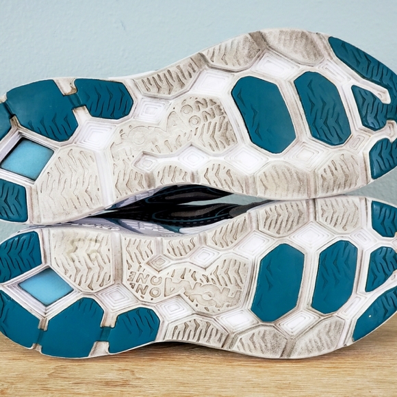 HOKA ONE ONE Women's Conquest 3 Running Shoes (11) Gray, Blue, White - Picture 6 of 7